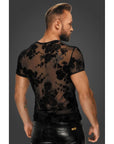 Flock Embroidery T-Shirt - Black - K. P.