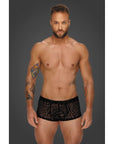 Leopard Flock Short Shorts - Black