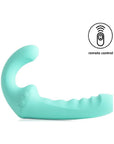 Rechargeable Come Hither Strapless Strap On with Remote - VibraTwin - Green - K. P.