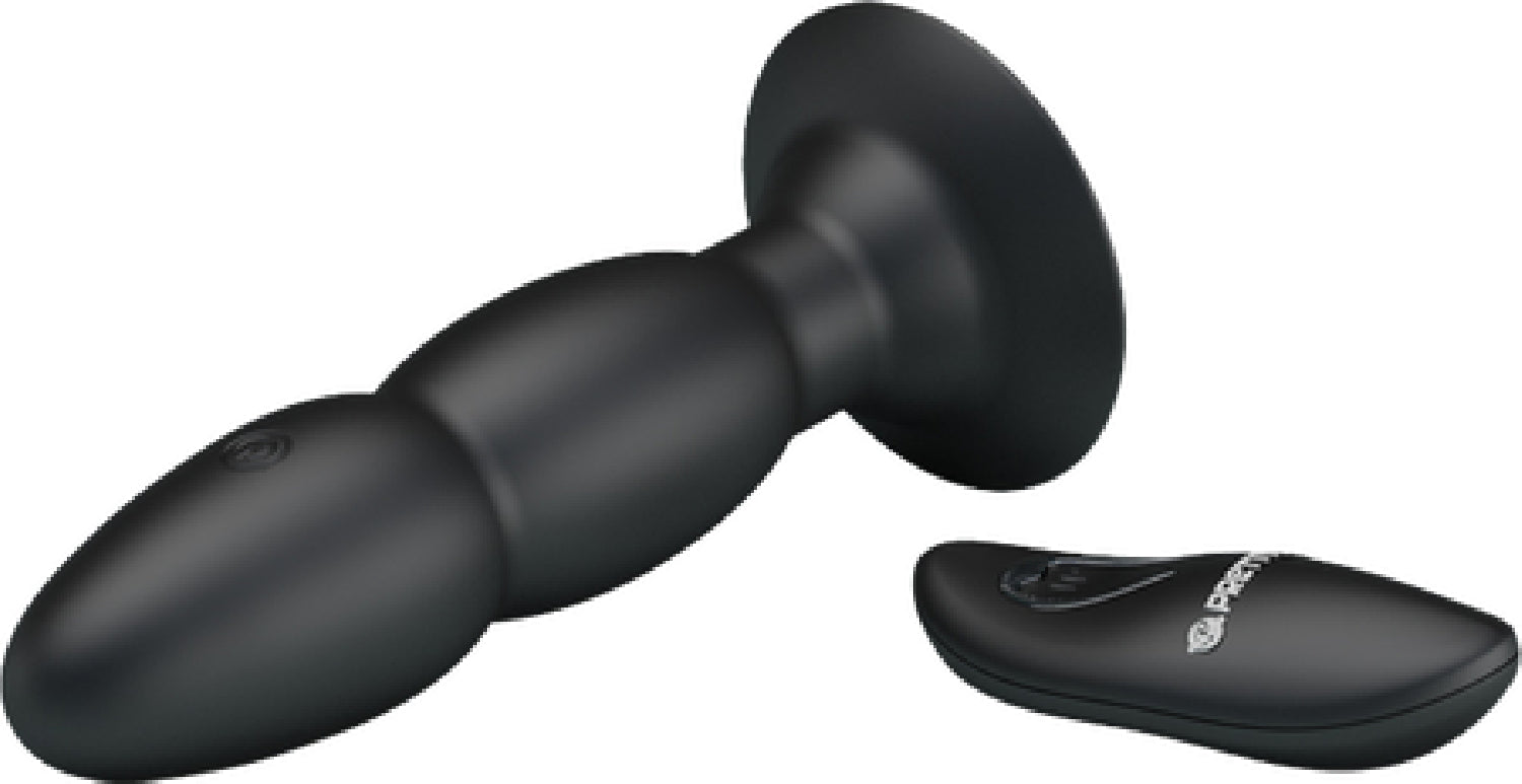 Beaded For Extra Pleasure - Rotating Butt Plug - Black - K. P.
