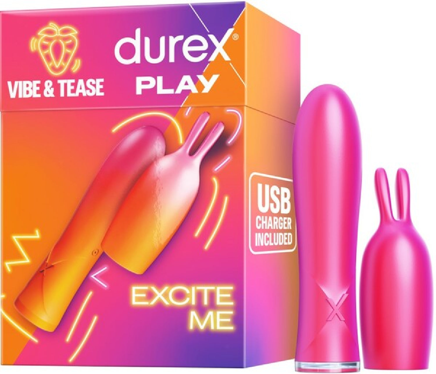 Play Vibe & Tease - 2 In 1 Vibrator & Teaser Tip - Pink - K. P.