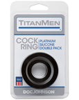 TitanMen - Silicone Cock Rings Double Pack - Black - K. P.