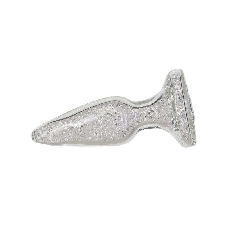 Pillow Talk - Fancy Luxurious Glass Anal Plug with Clear Gem - K. P.