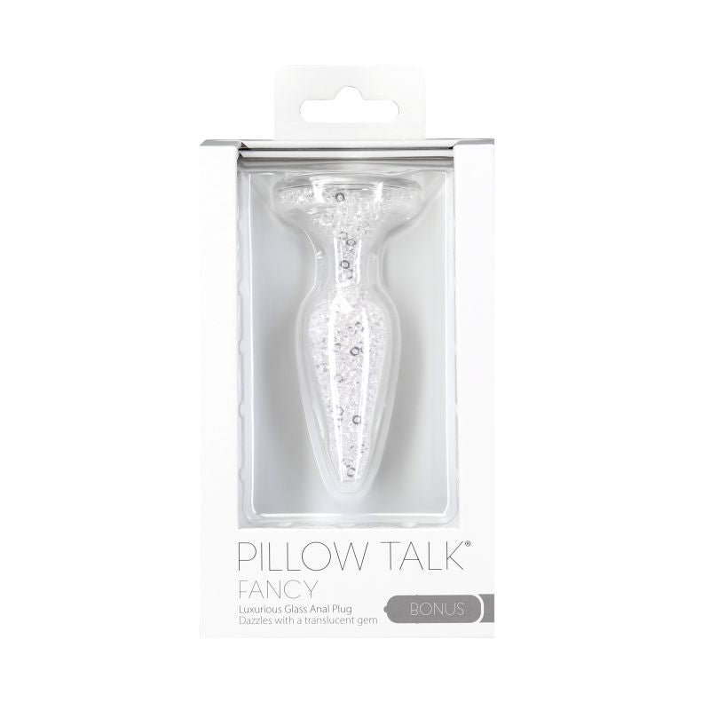 Pillow Talk - Fancy Luxurious Glass Anal Plug with Clear Gem - K. P.