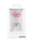 Pillow Talk - Rosy Luxurious Glass Anal Plug w Clear Gem - K. P.