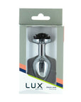 LUX Active - Black Rose 3" Metal Butt Plug - Silver - K. P.