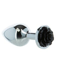 LUX Active - Black Rose 3" Metal Butt Plug - Silver - K. P.