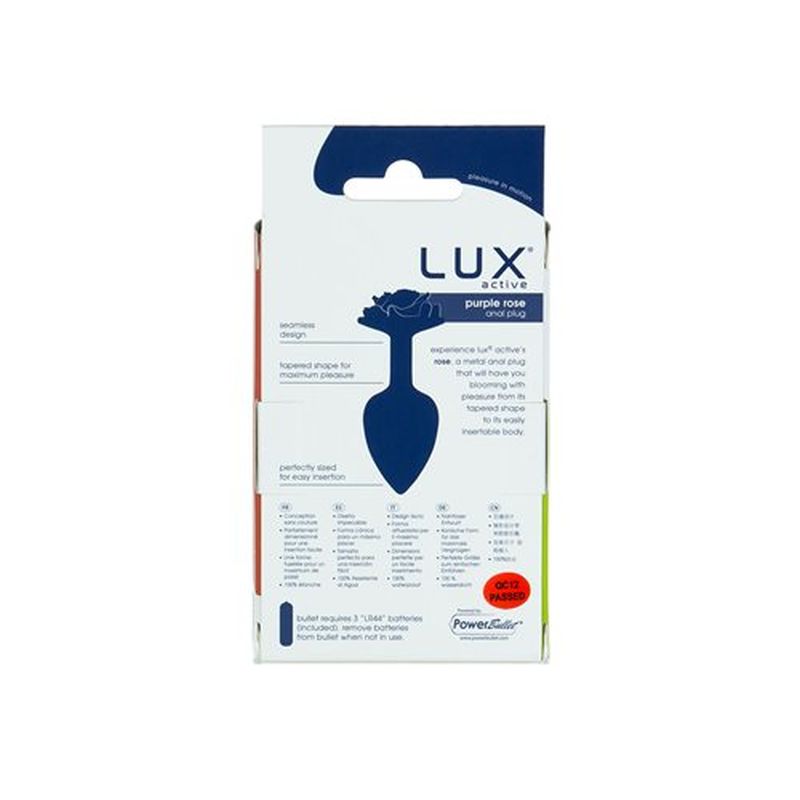 LUX Active - Purple Rose 3" Metal Butt Plug - Silver - K. P.