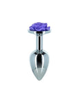 LUX Active - Purple Rose 3" Metal Butt Plug - Silver - K. P.