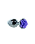 LUX Active - Purple Rose 3" Metal Butt Plug - Silver - K. P.