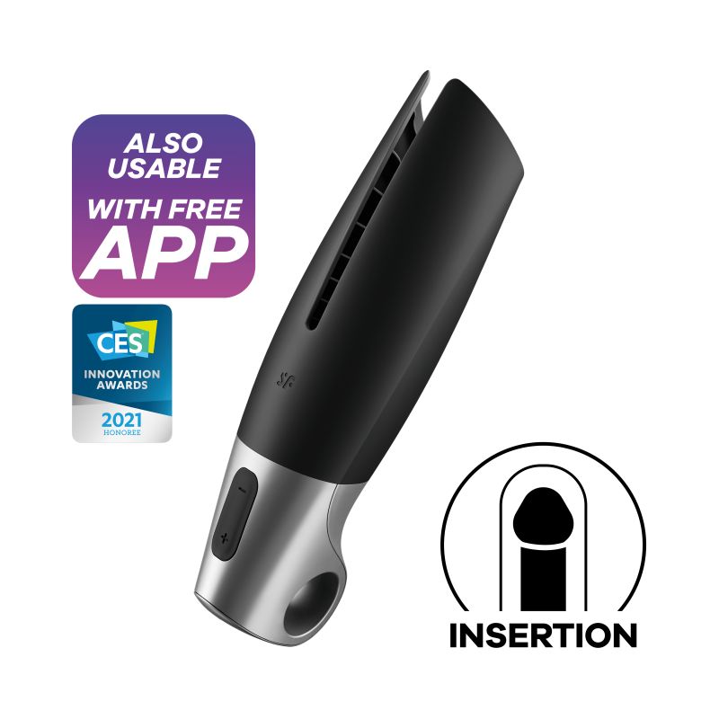 Connect App Power Masturbator - Black/Silver - K. P.