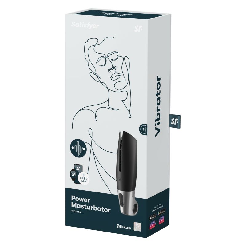 Connect App Power Masturbator - Black/Silver - K. P.