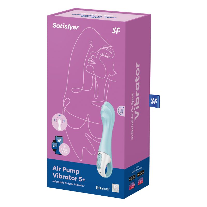 Inflatable G-Spot Vibrator - Air Pump Vibrator 5+ - Blue - K. P.