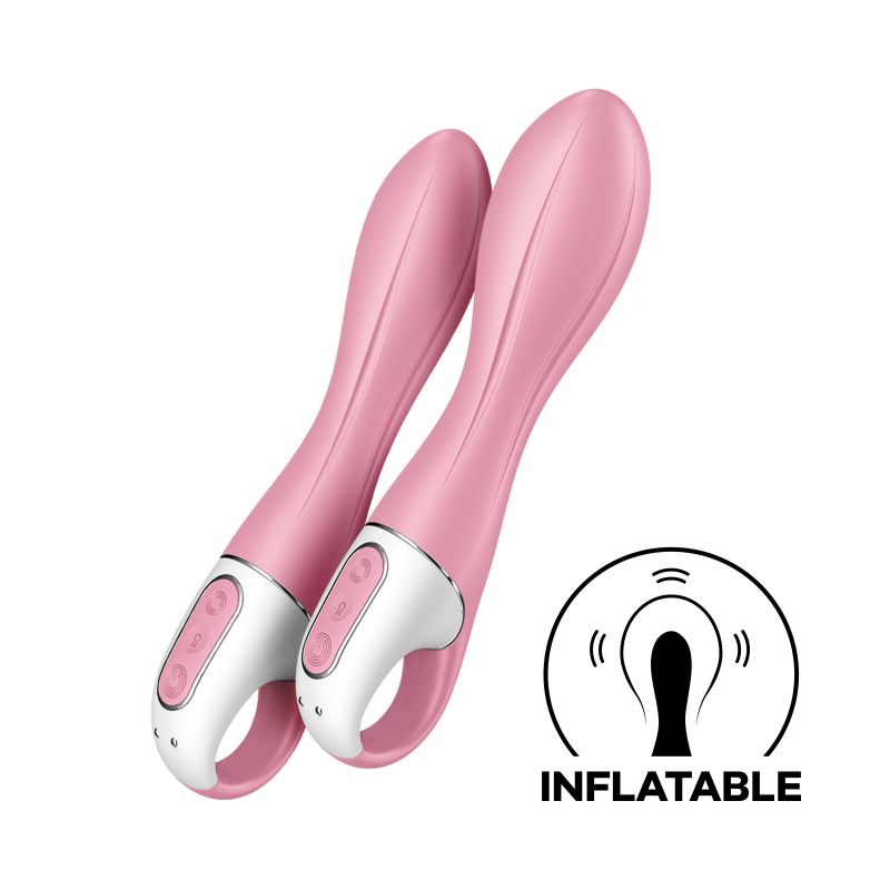 Inflatable G-Spot Vibe - Air Pump Vibrator 2 - Light Red - K. P.