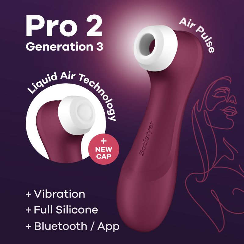 Pro 2 Gen 3 with Liquid Air Vibration and Bluetooth - Wine Red - K. P.
