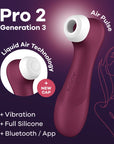 Pro 2 Gen 3 with Liquid Air Vibration and Bluetooth - Wine Red - K. P.