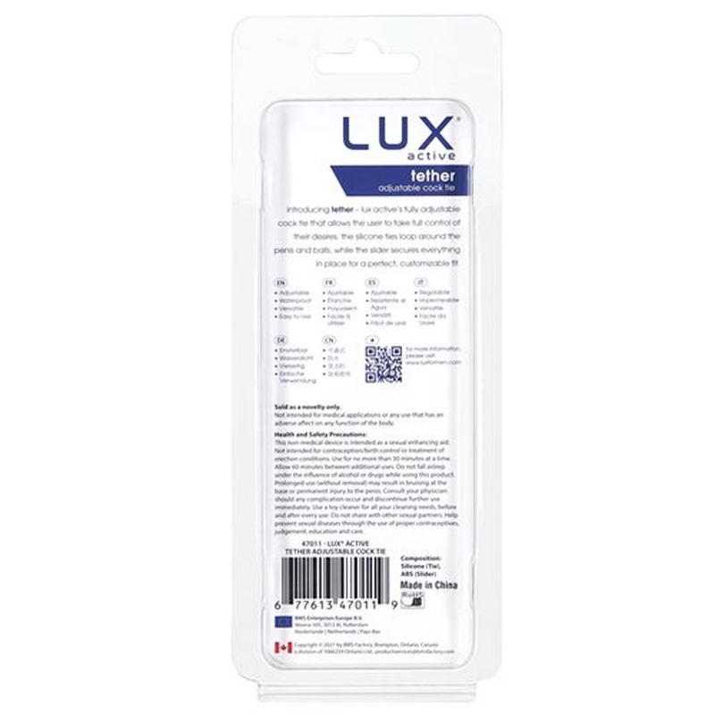 LUX Active - Tether Adjustable Cock Tie - Black - K. P.