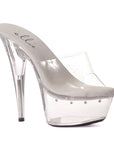 Slip On Rhinestone Platform 6" - Clear - K. P.