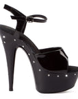 Rhinestone Platform 6" - Black - K. P.