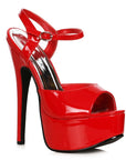 Stiletto Sandal 6.5" - Red - K. P.