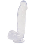 Jelly Jewels - Cock And Balls With Suction Cup 6" - Diamond - K. P.
