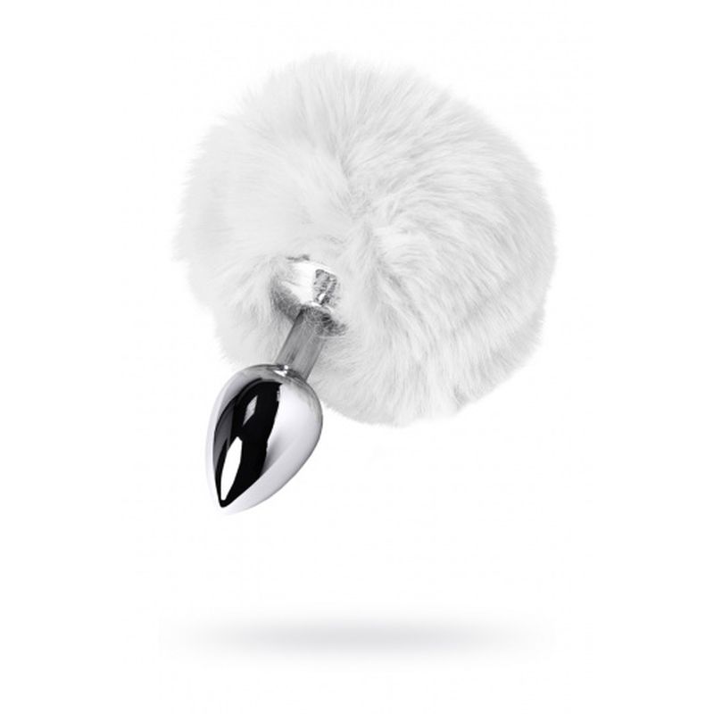 Metal - Metal Anal Plug Small with Silver White Tail - K. P.