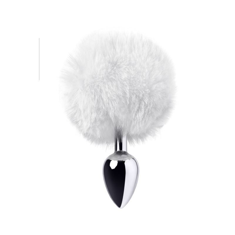 Metal - Metal Anal Plug Small with Silver White Tail - K. P.