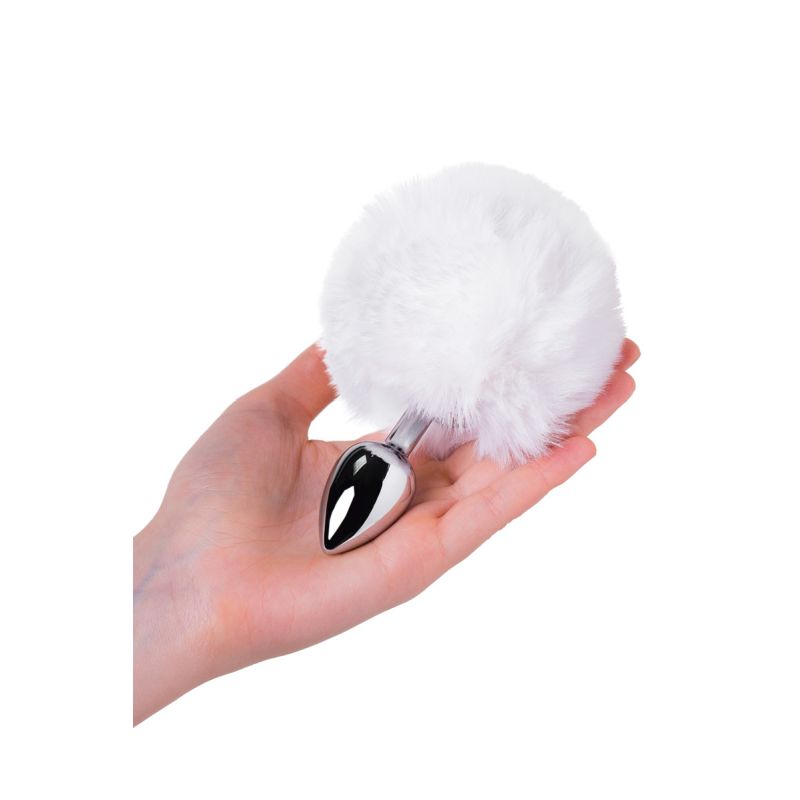 Metal - Metal Anal Plug Small with Silver White Tail - K. P.