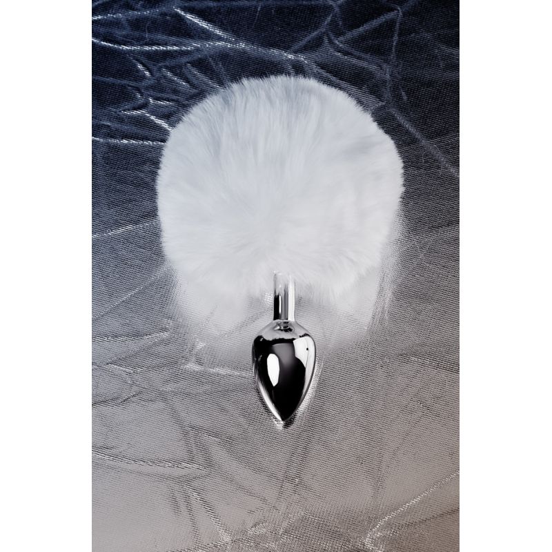 Metal - Metal Anal Plug Small with Silver White Tail - K. P.