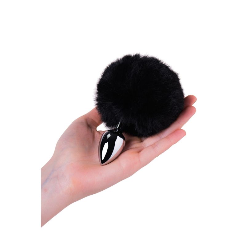 Metal - Metal Anal Plug Small with Silver Black Tail - K. P.