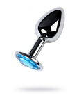 Metal - Silver Metal Anal Plug with Topaz Crystal - K. P.