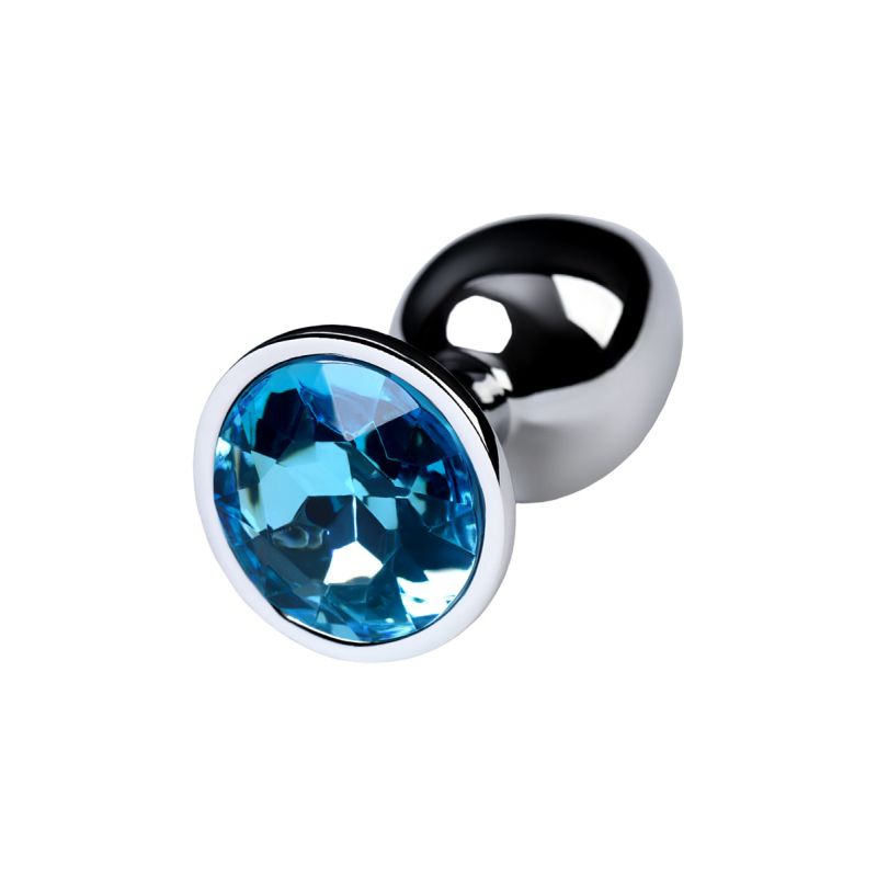 Metal - Silver Metal Anal Plug with Topaz Crystal - K. P.