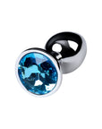 Metal - Silver Metal Anal Plug with Topaz Crystal - K. P.