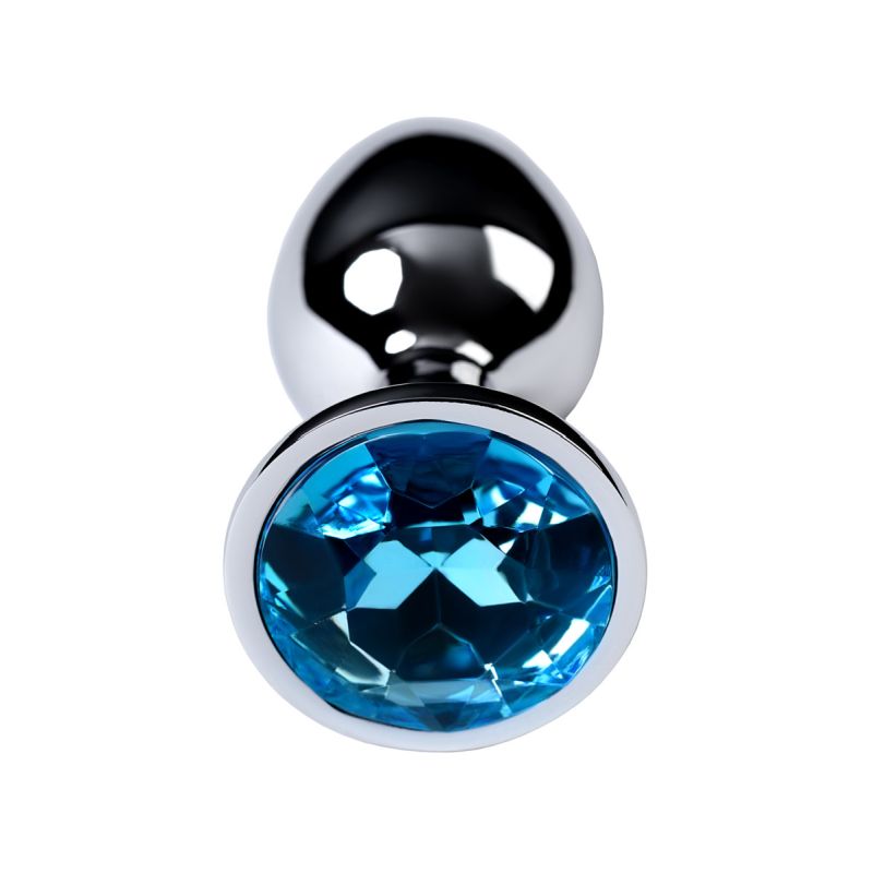 Metal - Silver Metal Anal Plug with Topaz Crystal - K. P.