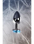 Metal - Silver Metal Anal Plug with Topaz Crystal - K. P.