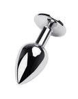 Metal - Silver Metal Anal Plug with Black Gem - K. P.