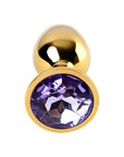 Metal - Gold Metal Anal Plug with Amethyst Crystal - K. P.
