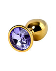 Metal - Gold Metal Anal Plug with Amethyst Crystal - K. P.
