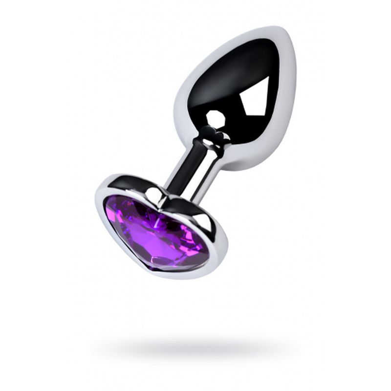 Metal - Silver Metal Anal Plug with Amethyst Crystal - K. P.