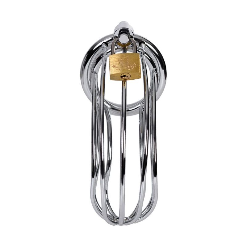 Metal Birdcage Cock Cage - Silver - K. P.
