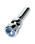 Metal Urethral Plug with Sapphire Rhinestone - Small - Silver - K. P.