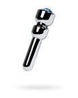 Metal Urethral Plug with Sapphire Rhinestone - Small - Silver - K. P.