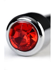 Metal Urethral Plug with Ruby Rhinestone - Silver - K. P.