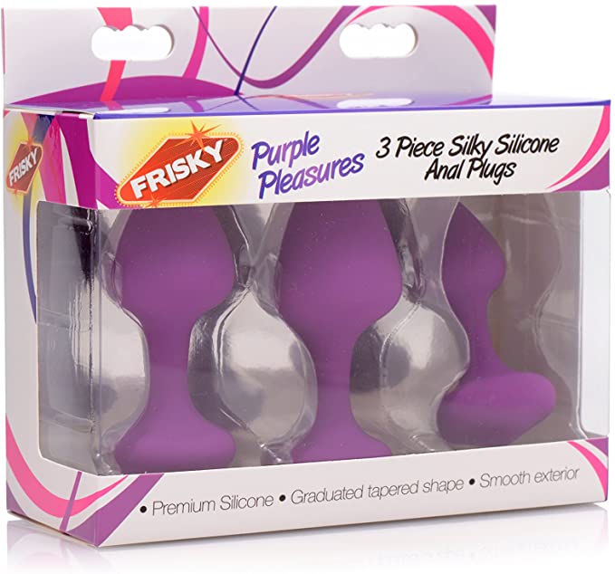 Frisky - Purple Pleasures 3 Piece Silicone Anal Plugs - K. P.