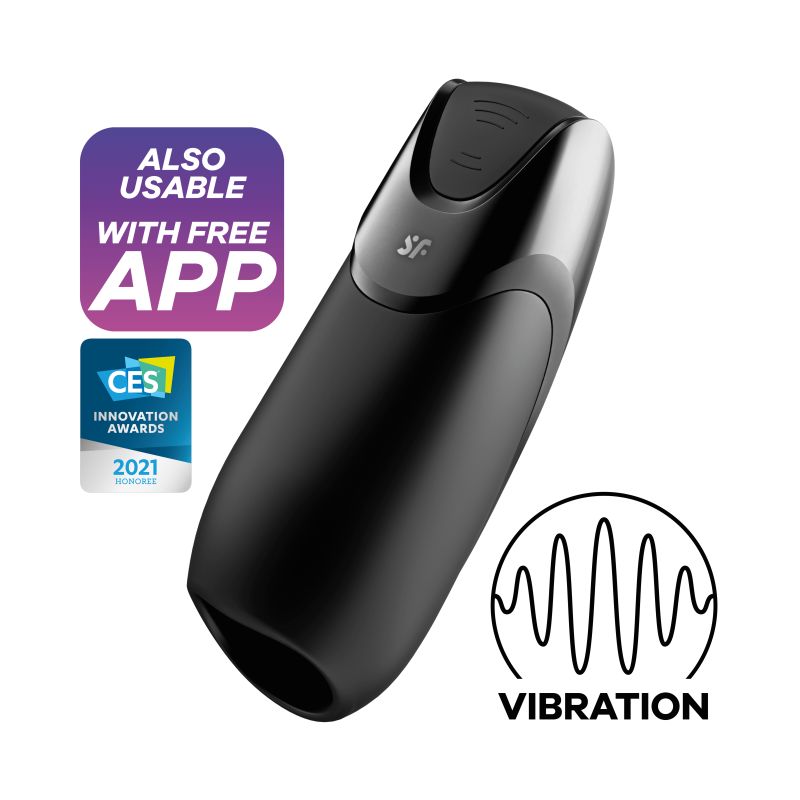 Connect App Vibrating Masturbator - Men Vibration+ - Black - K. P.