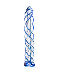 Sexus Glass - 18.7cm Dildo - Blue Helix - K. P.