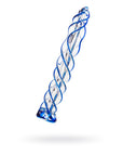 Sexus Glass - 18.7cm Dildo - Blue Helix - K. P.