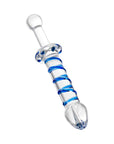 Sexus Glass - 23cm Dildo Probe with Handle - Blue - K. P.