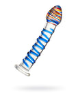 Sexus Glass - 18cm Dildo - Blue Swirls - K. P.