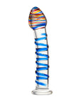 Sexus Glass - 18cm Dildo - Blue Swirls - K. P.